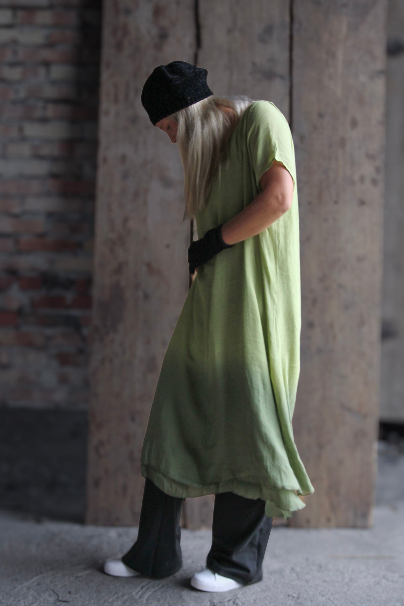 Grön Klänning Svala Fade Olive Green