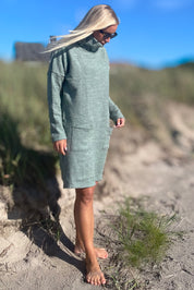 Green/Blue Sweater Dress Polo Loose Green/blue