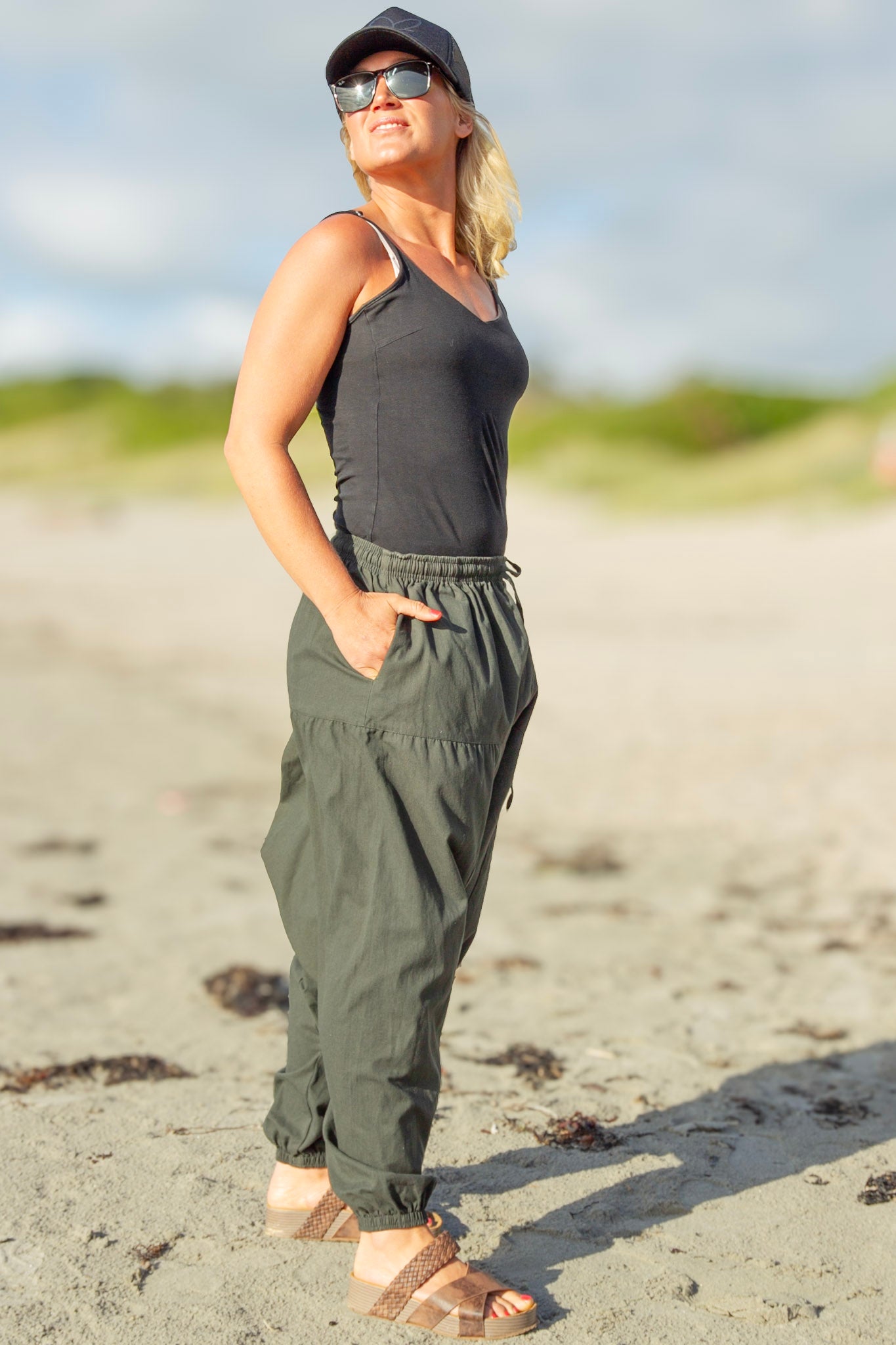 Grön Haremsbyxa Yogi Cargo Green