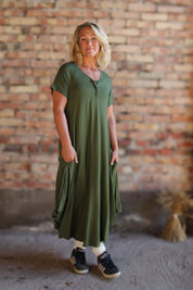 Groene jurk Lillyane Lang Warm Groen