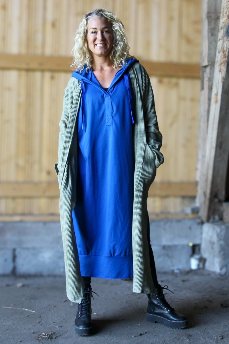 Green Kimono Cardi Long Elm Green