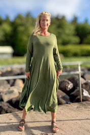 Green Dress Ballerina Longsleeve Warm Green