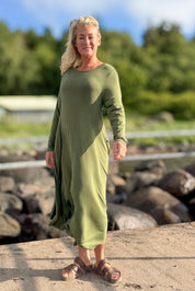 Green Dress Ballerina Longsleeve Warm Green