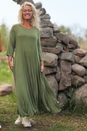 Groene jurk Ballerina V-hals Lang Groen