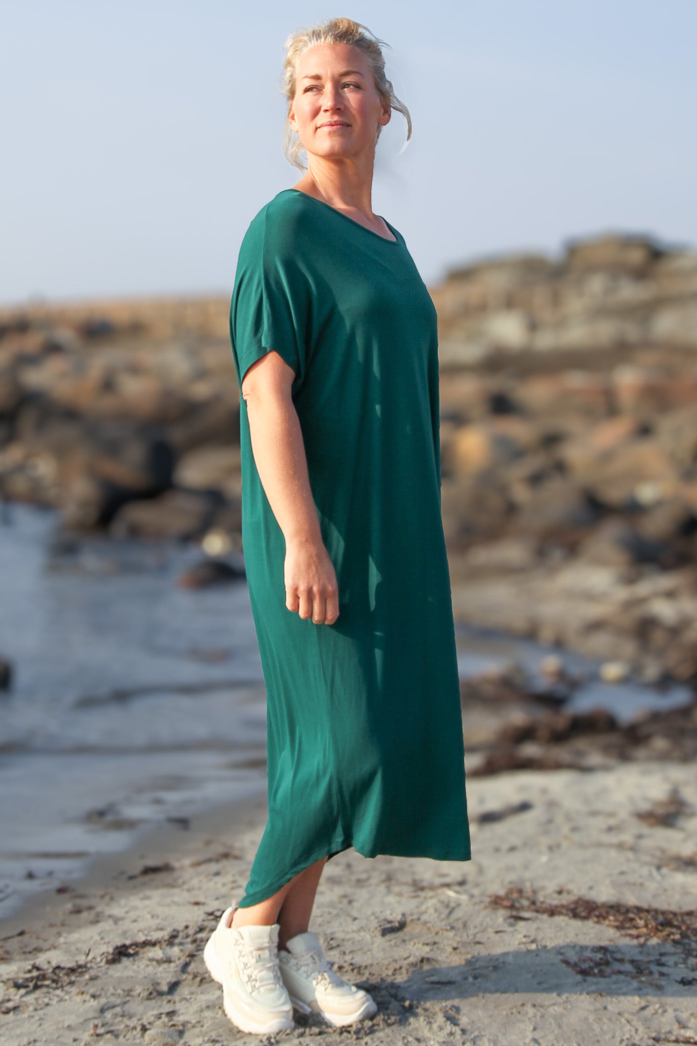 Groene jurk Eveline Smokepine Groen