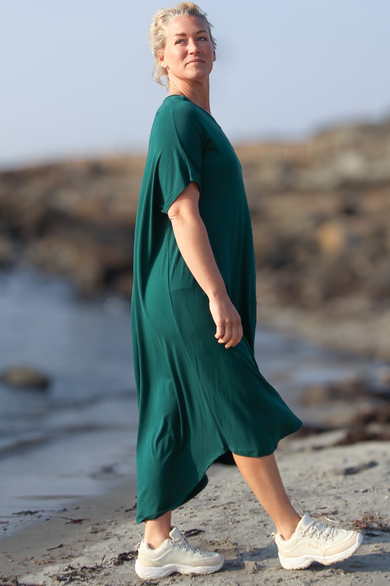 Groene jurk Eveline Smokepine Groen