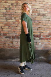 Groene jurk Lillyane Lang Warm Groen
