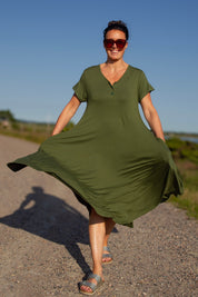 Green Dress Lillyane Long Warm Green