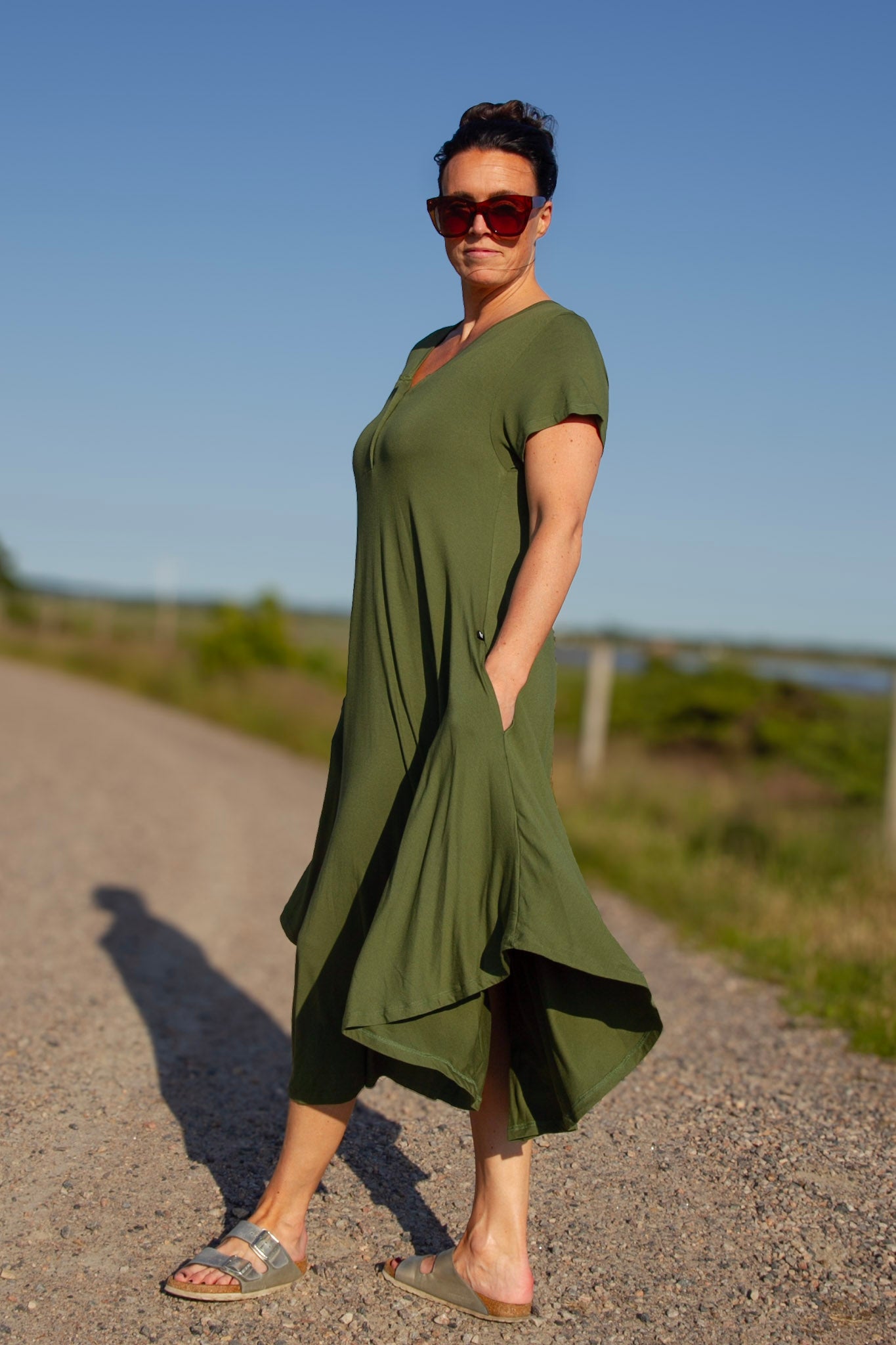 Green Dress Lillyane Long Warm Green