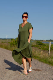Green Dress Lillyane Long Warm Green