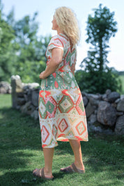 Green Patterned Dress Väddö Green Base