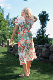 Green Patterned Dress Väddö Green Base
