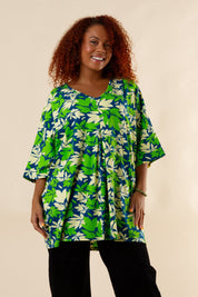 Blue Floral Tunic Millan Blue Flower