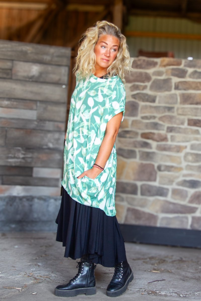Green Tunic Dalia Green Print