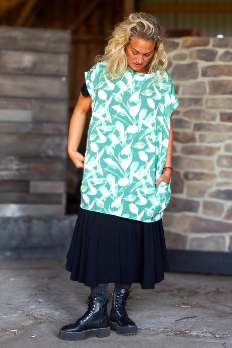 Green Tunic Dalia Green Print