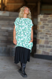 Green Tunic Dalia Green Print