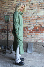 Green Polo Dress Kaftan Olive Green