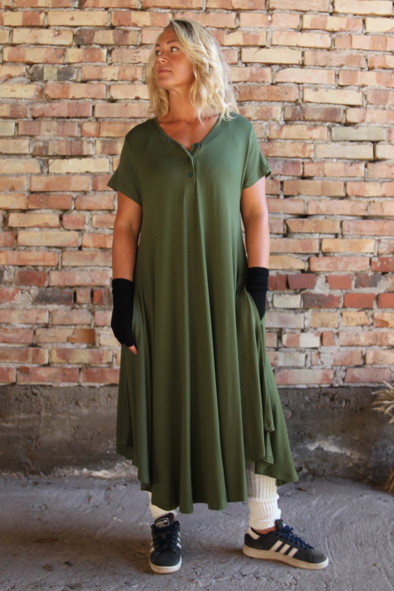 Groene jurk Lillyane Lang Warm Groen