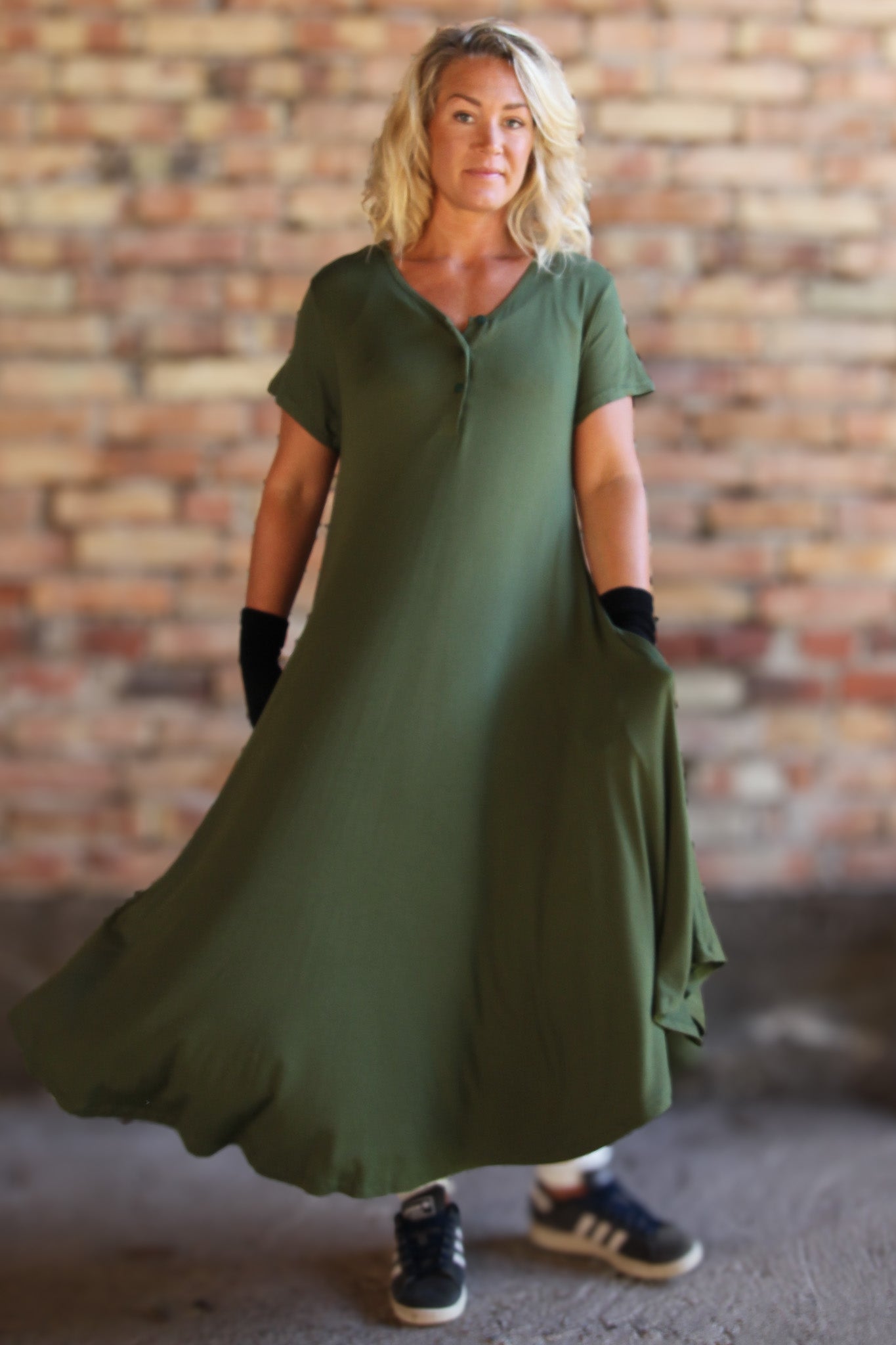Groene jurk Lillyane Lang Warm Groen