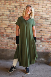 Groene jurk Lillyane Lang Warm Groen
