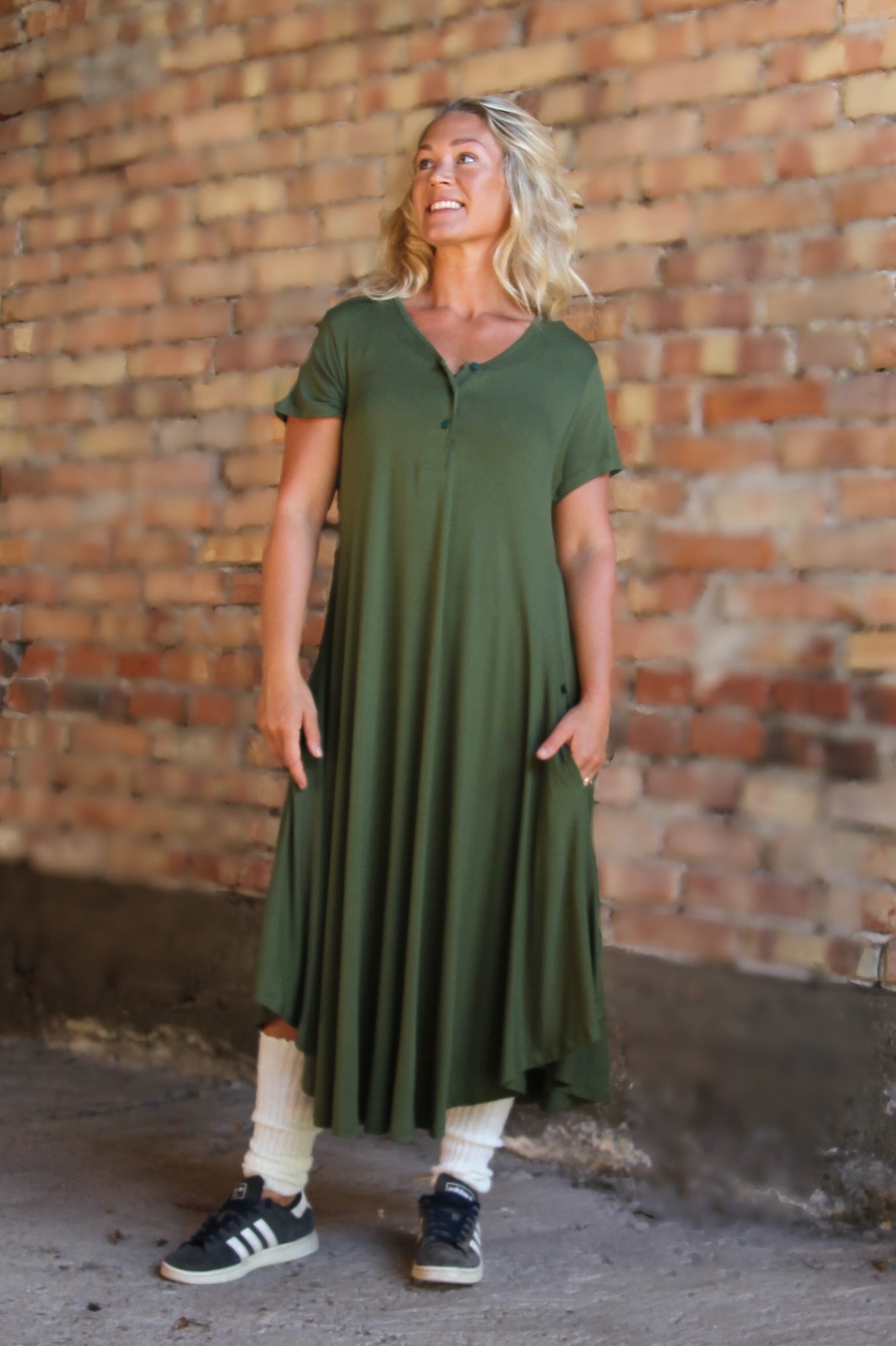 Groene jurk Lillyane Lang Warm Groen