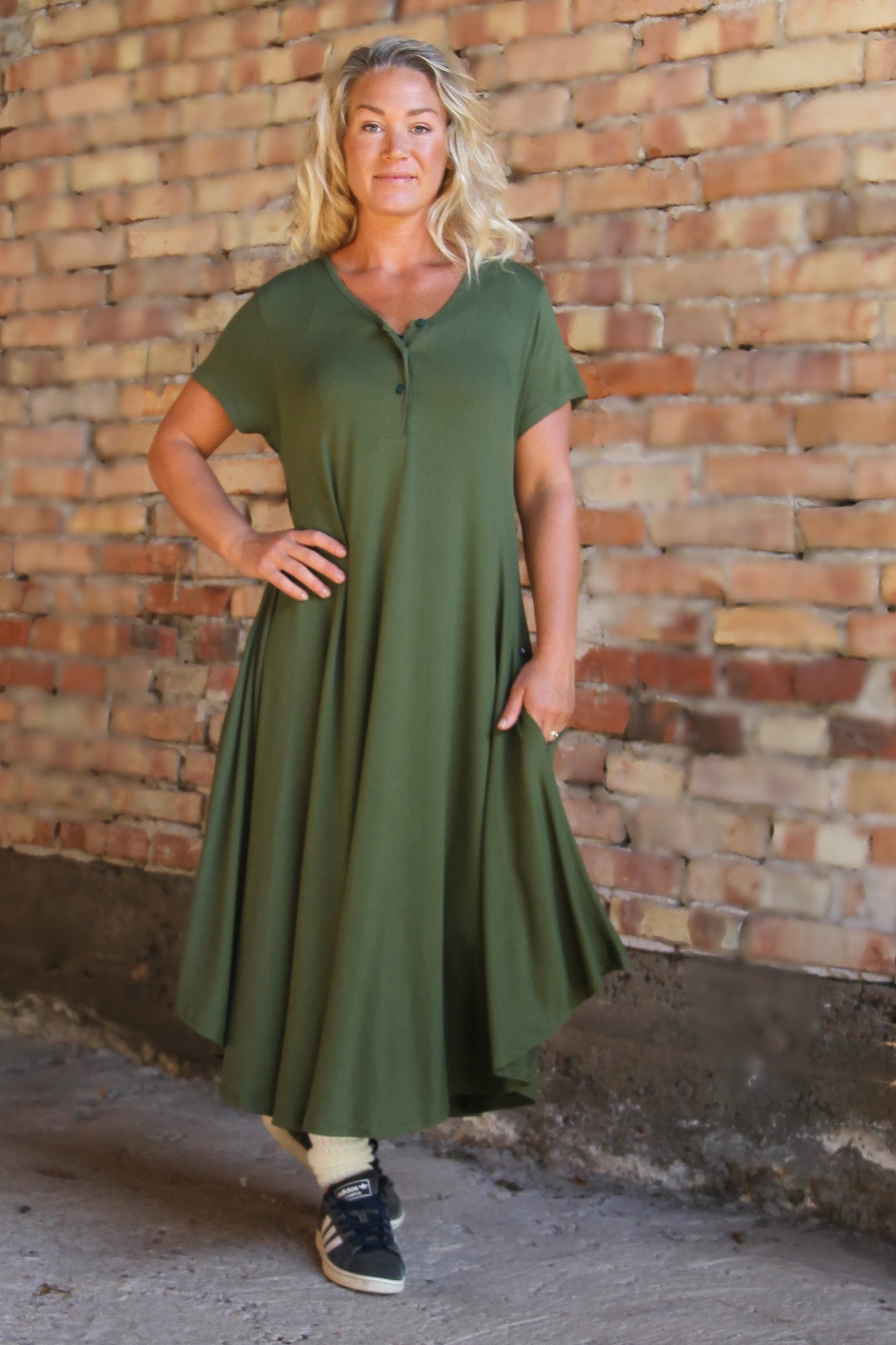 Groene jurk Lillyane Lang Warm Groen