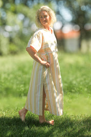 Gelb gestreiftes Kleid Skutskär Gelb