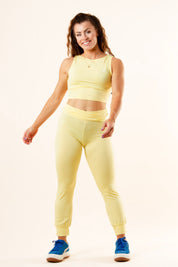 Yellow Tights Yoga Stretch Yellow