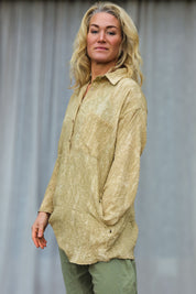 Grünes Hemd Dhalis Crinkle Green