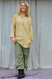 Grünes Hemd Dhalis Crinkle Green
