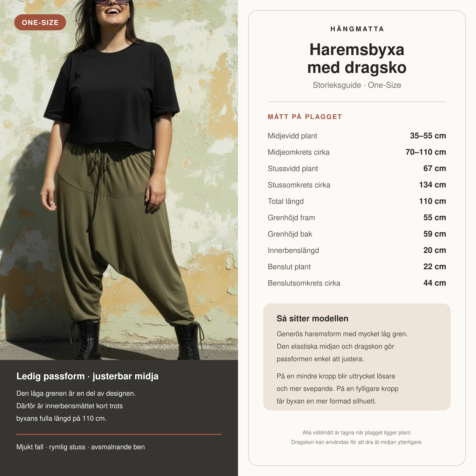 Mörkgrön Byxa Harem Classic Dark Green