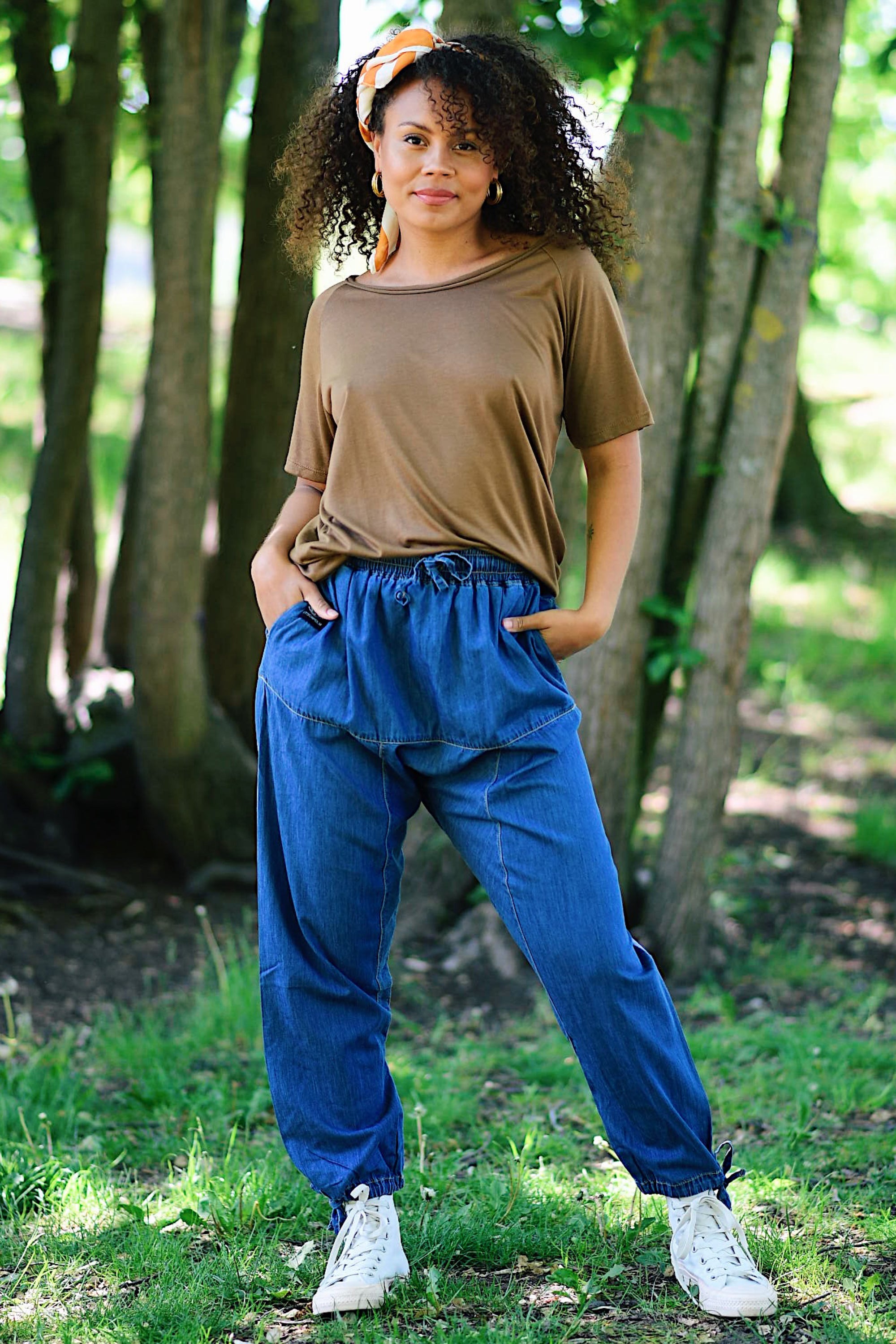 Blå Jeansbyxa Harem Active Indigo Blue