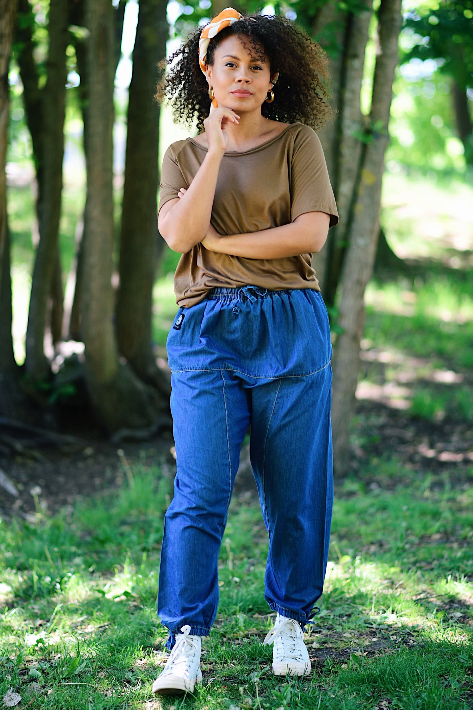 Blå Jeansbyxa Harem Active Indigo Blue