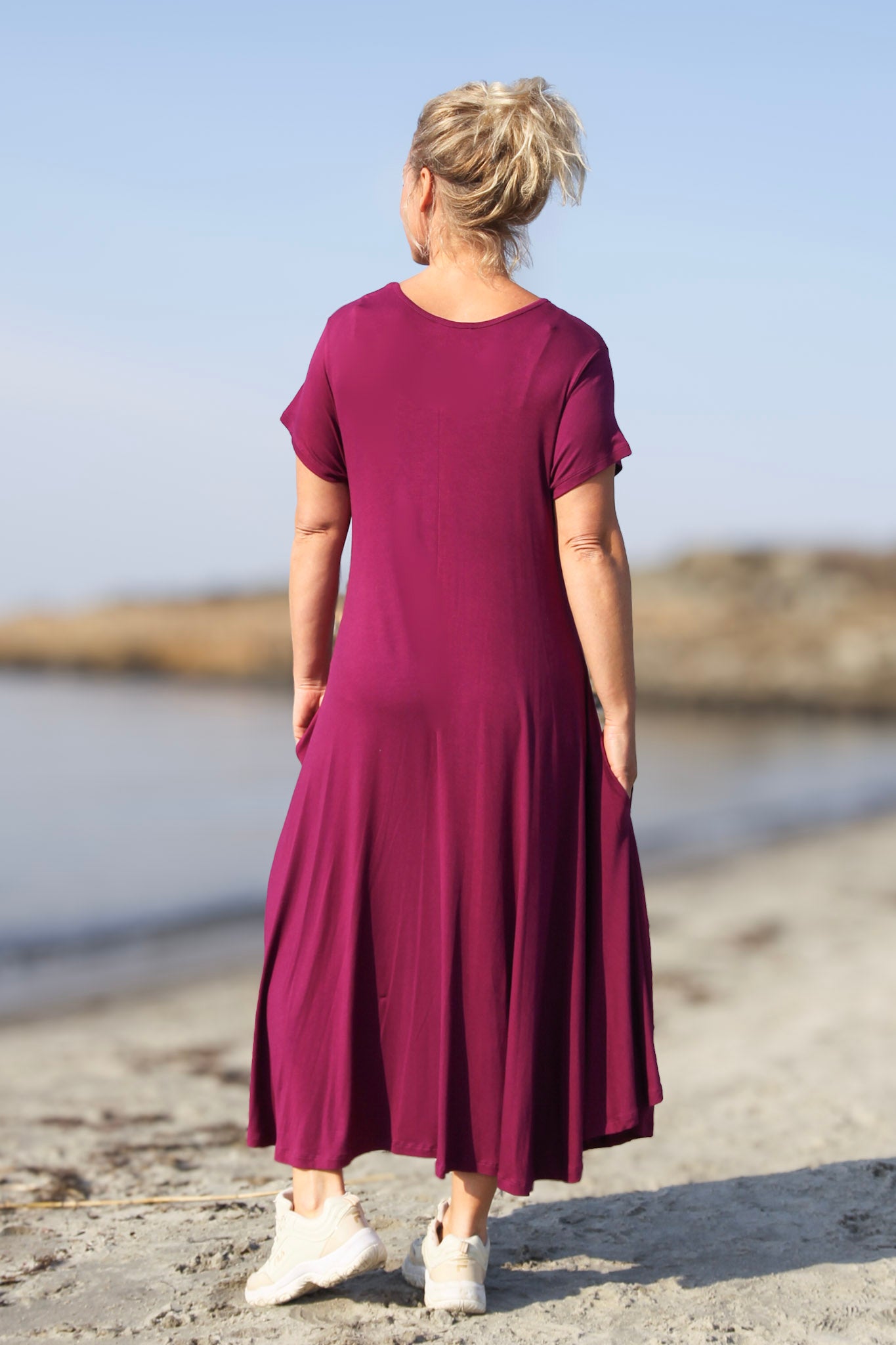 Lilla kjole Ballerina V-hals Caspium Plum