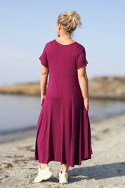 Lilla kjole Ballerina V-hals Caspium Plum