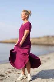 Lilla kjole Ballerina V-hals Caspium Plum