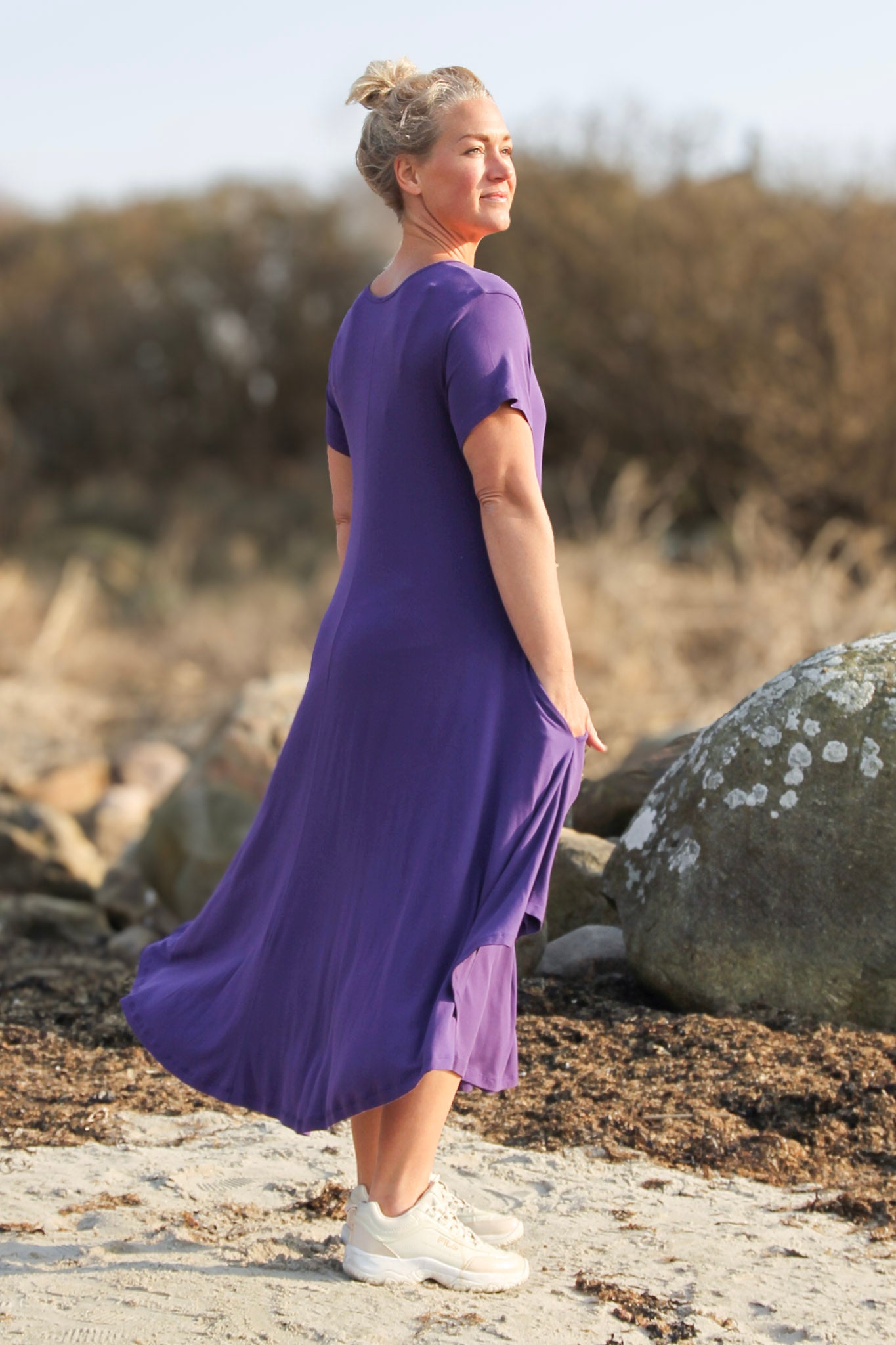 Purple Dress Lillyane Long Dark Purple