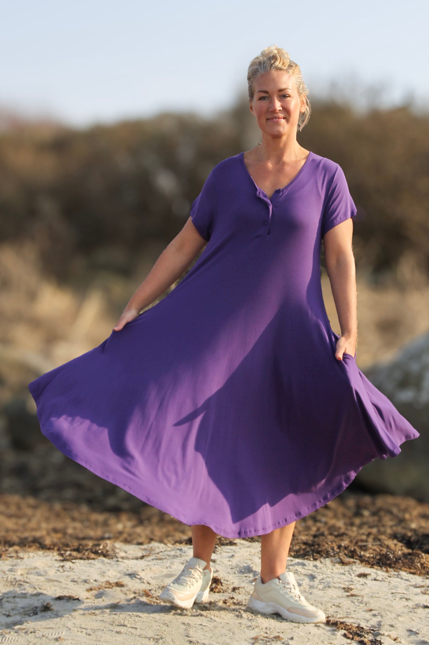 Purple Dress Lillyane Long Dark Purple