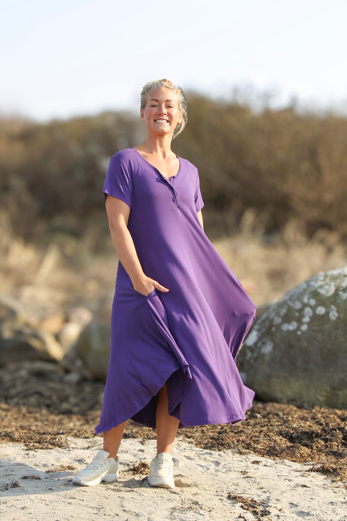 Purple Dress Lillyane Long Dark Purple
