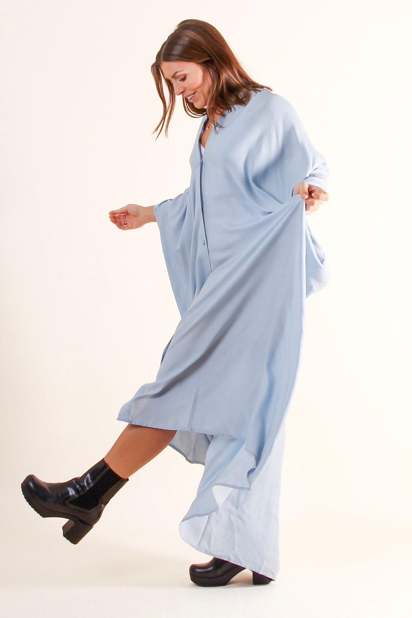 Lyseblå Kaftan-kjole Olinda Himmelblå