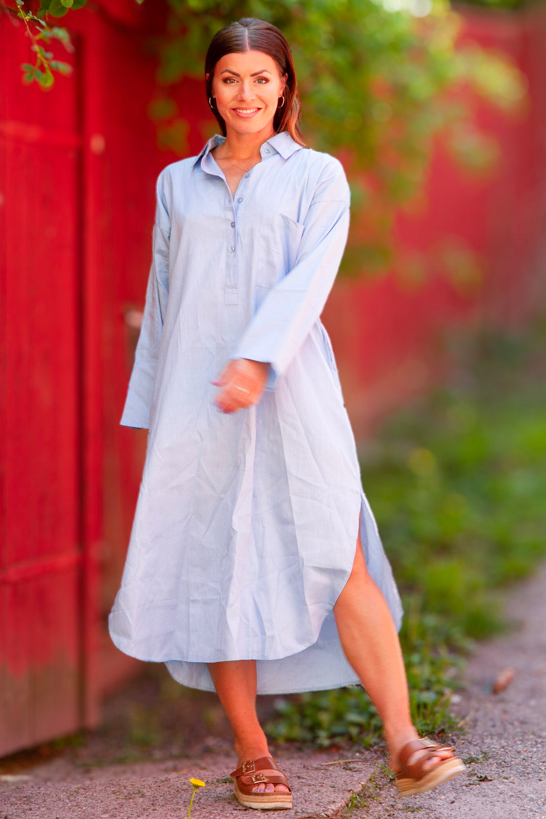 Light Blue Shirt Dress Dhaliz Light Blue