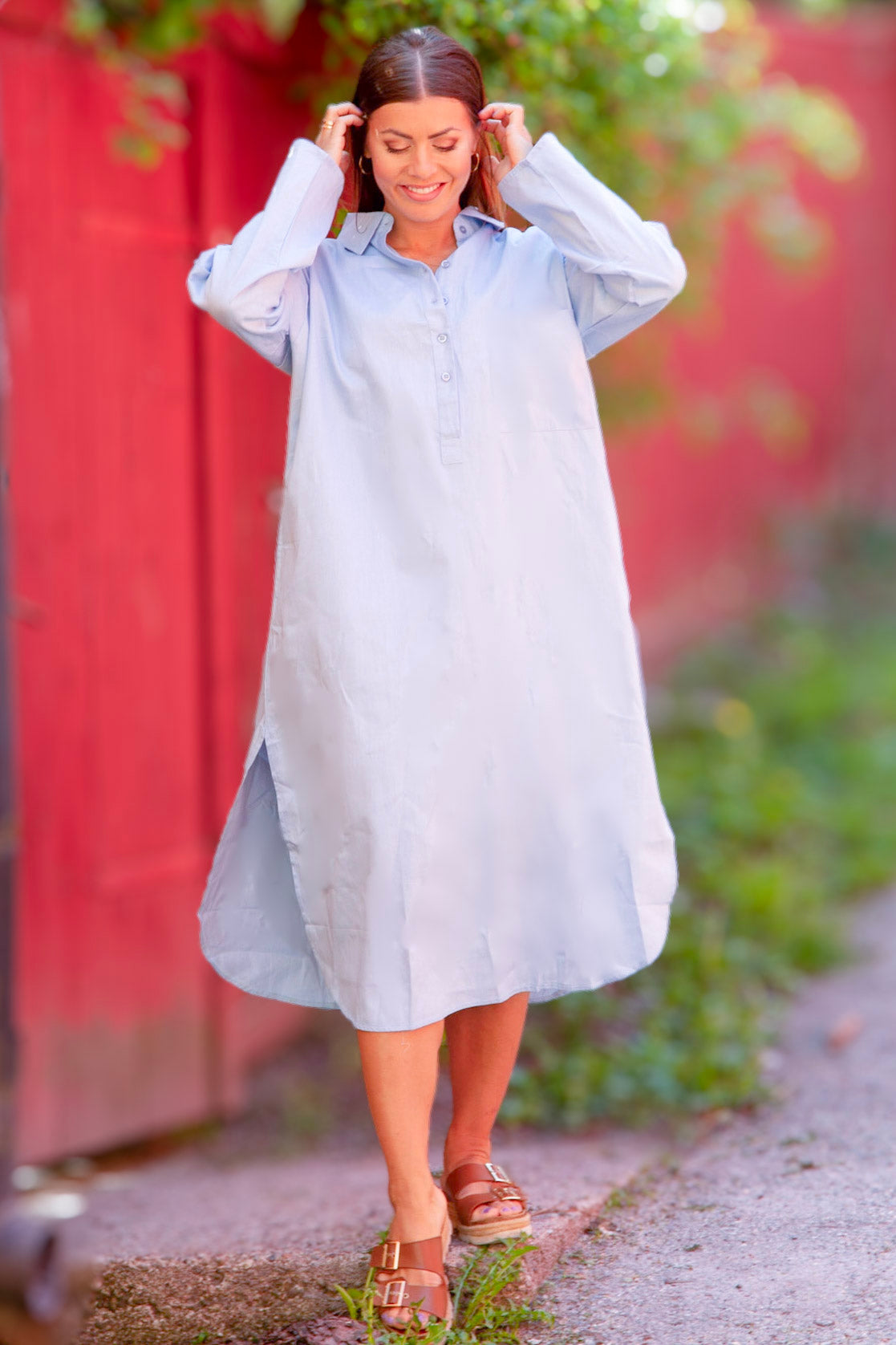 Light Blue Shirt Dress Dhaliz Light Blue