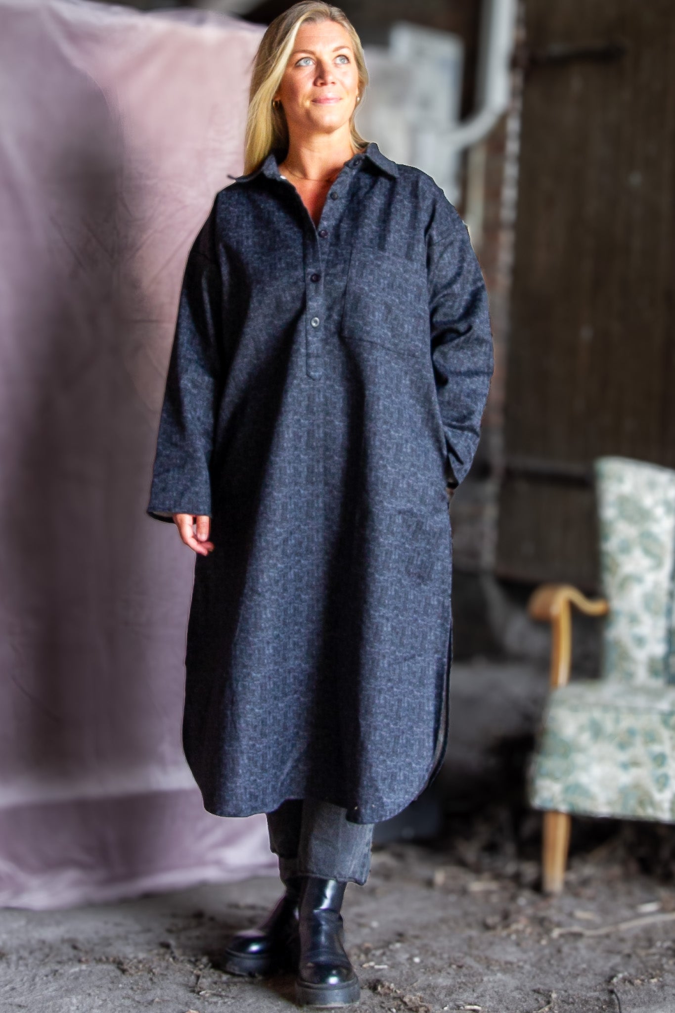 Dark Blue Denim Shirt Daly Dark Blue