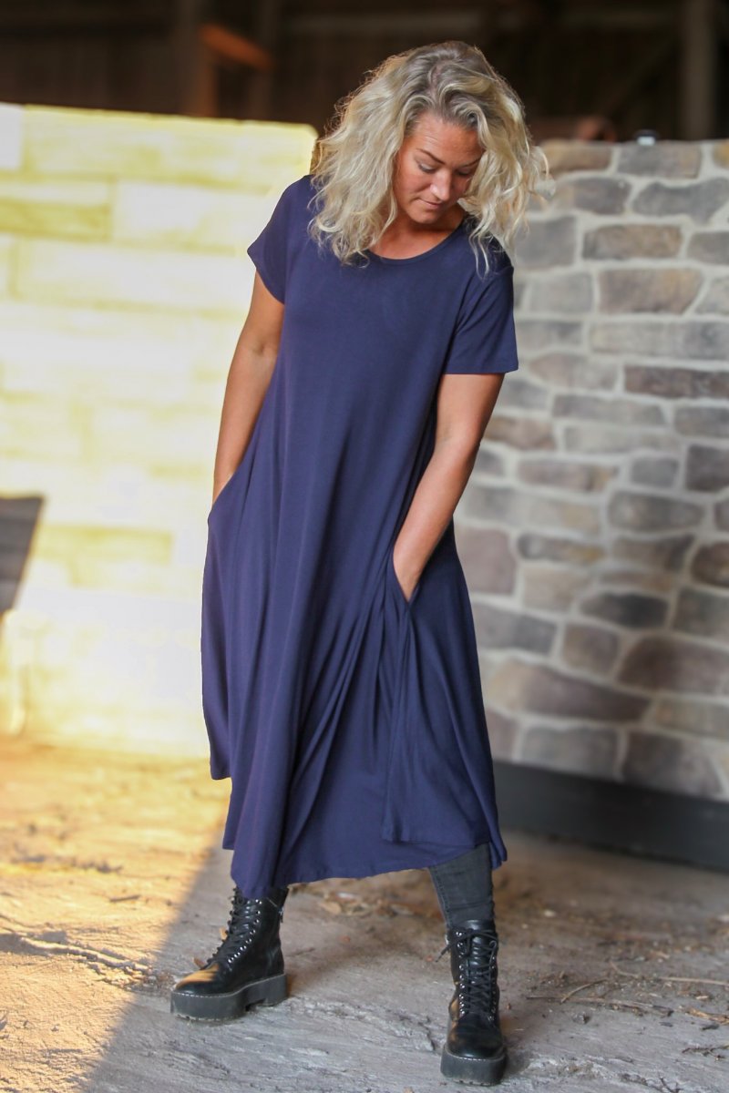 Donkerblauwe jurk Ballerina Origineel Donkerblauw