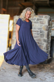 Donkerblauwe jurk Ballerina Origineel Donkerblauw
