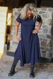 Donkerblauwe jurk Ballerina Origineel Donkerblauw