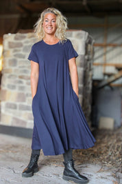 Donkerblauwe jurk Ballerina Origineel Donkerblauw