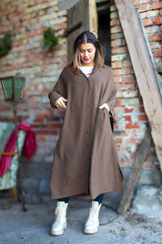 Dunkelbraunes Kleid Sahara Longsleeve Dunkelbraun