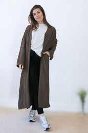 Dunkelbraunes Kleid Sahara Longsleeve Dunkelbraun