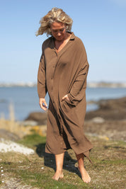 Dark Brown Dress Sahara Longsleeve Dark Brown